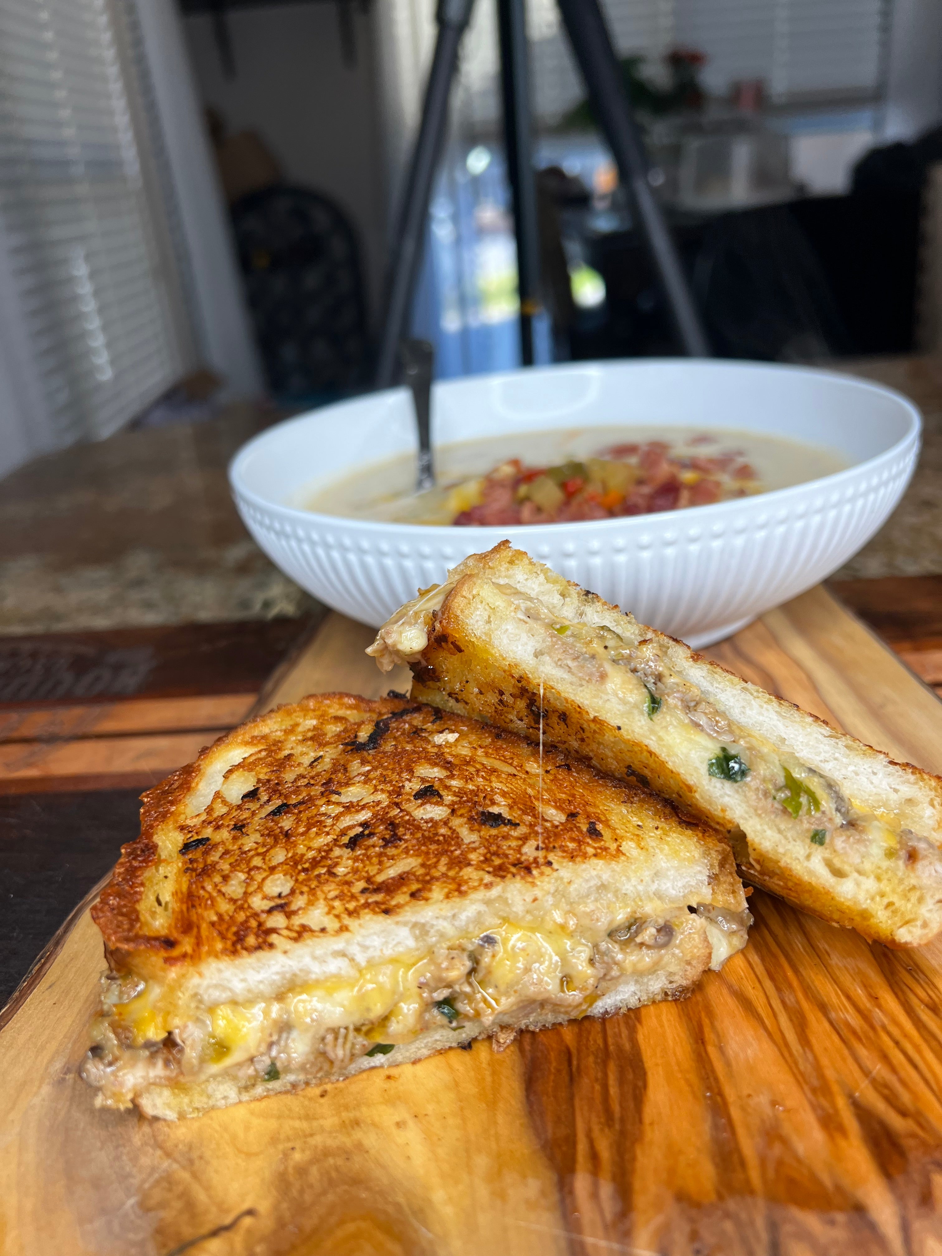 Boudin Grilled Cheese Boudreaux's Backyard