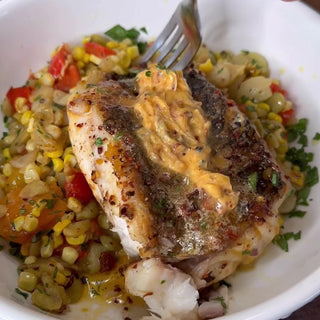 Pan Seared Snapper with Succotash