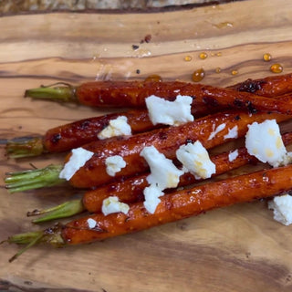 Roasted Carrots with Hot Honey and Goat Cheese