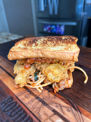 Fish & Spaghetti Sandwich