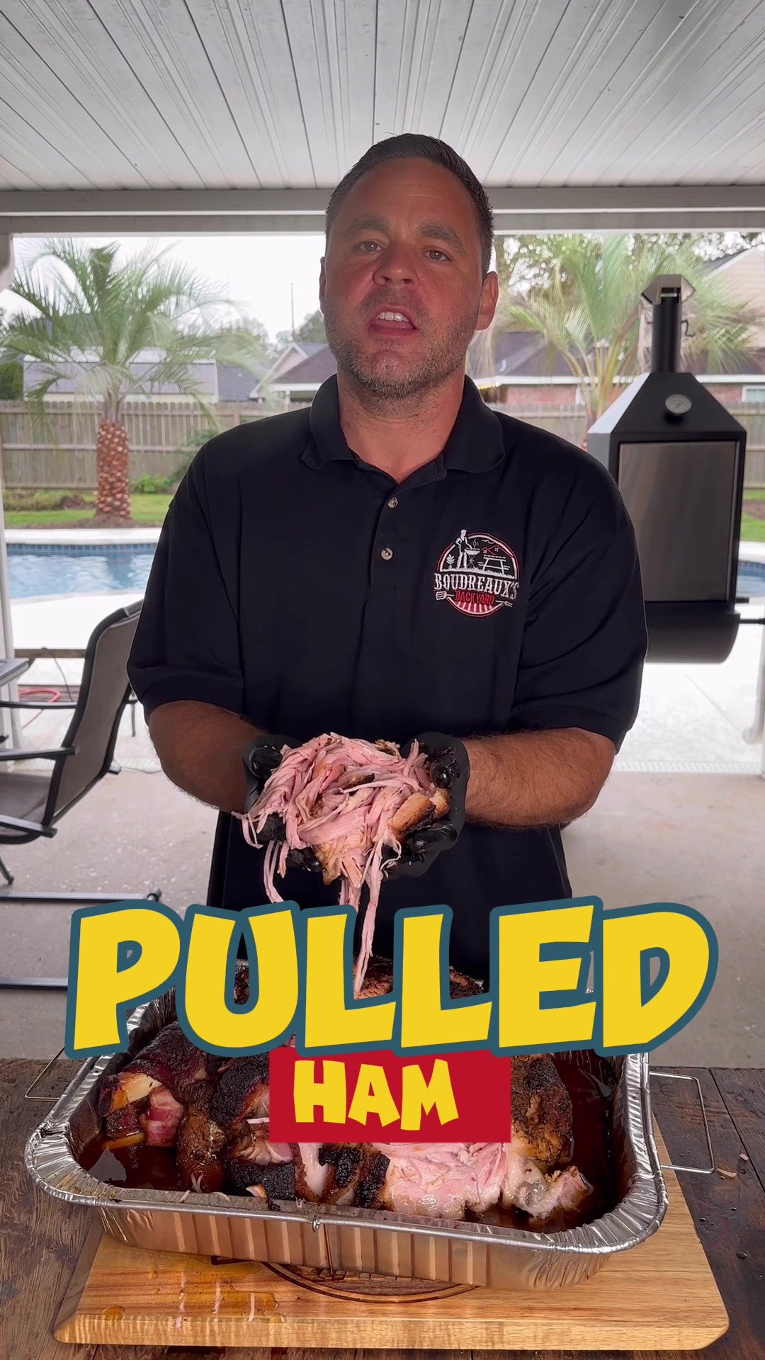 Smoked Pulled Ham with Chipotle Root Beer Glaze – Boudreaux's Backyard