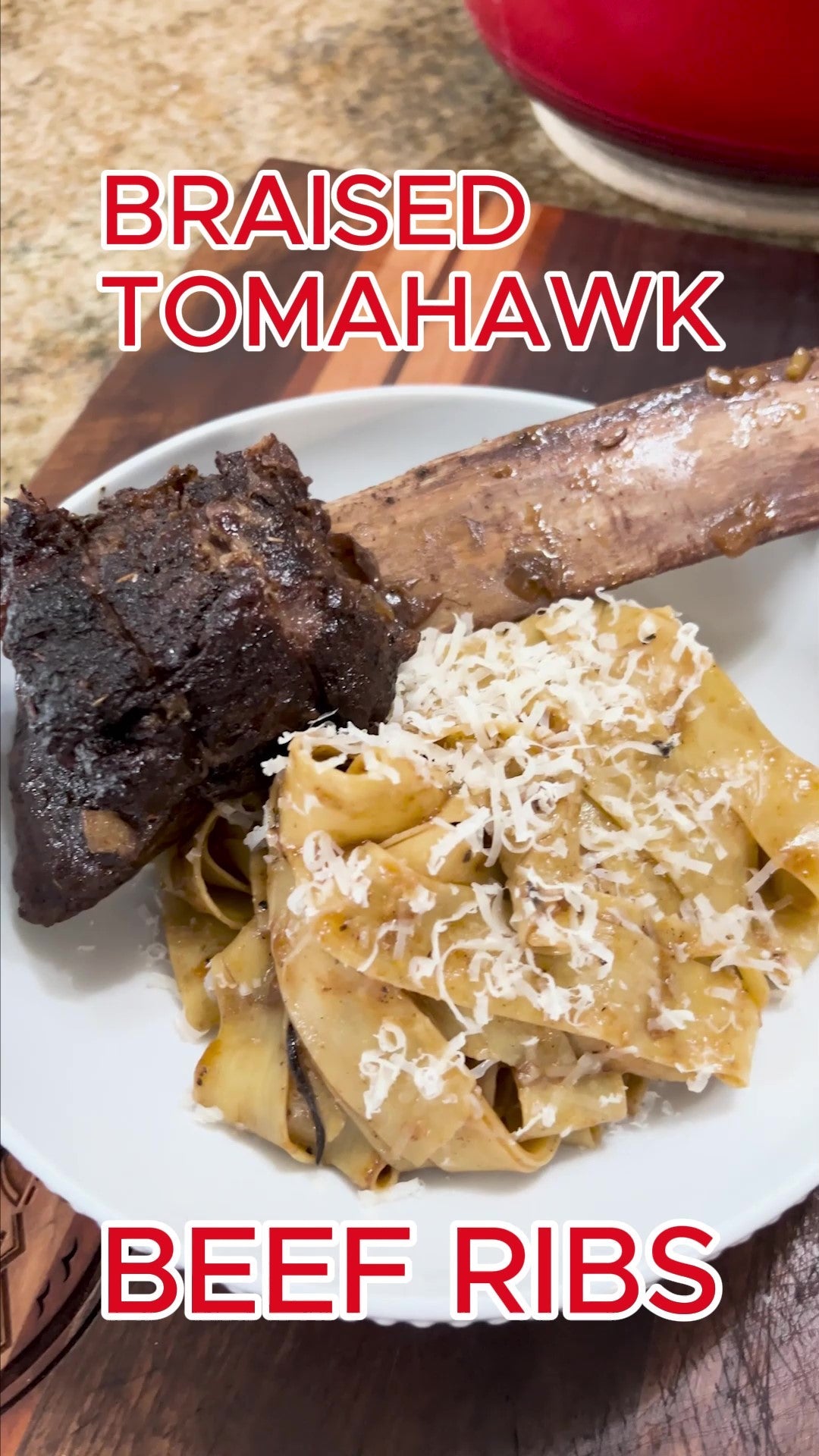Tomawk Ribs Braised Tomahawk Beef Ribs with Pappardelle – Boudreaux's Backyard