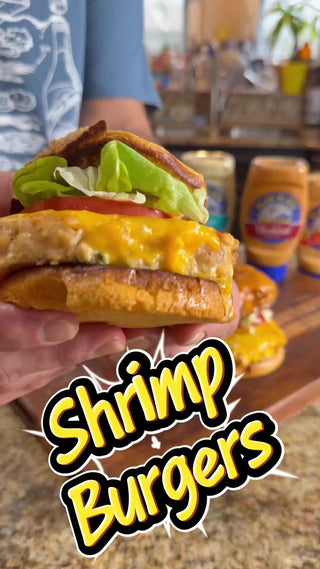 Shrimp Burgers with Creole Tartar & Creamy Cocktail Sauce