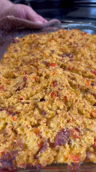 Cornbread Dressing with Crawfish and Andouille